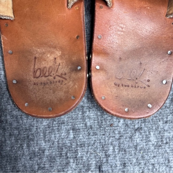 Beek by Two Birds Dove Slide Sandals Sz 6 Anthropologie Leather Boho - Picture 9 of 10